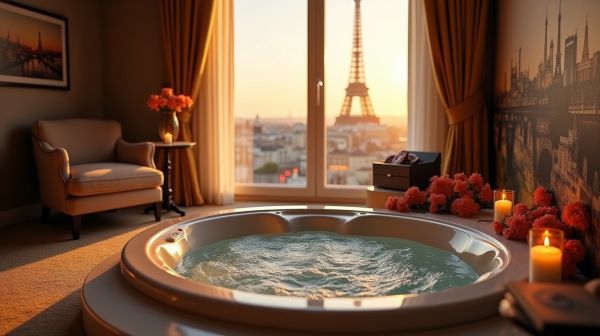 Une échappée romantique avec jacuzzi à Paris